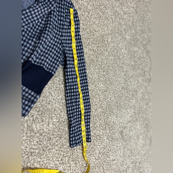 Cabi Checkered Plaid Blazer Jacket women’s navy Blue Career Academia size large - Picture 7 of 13